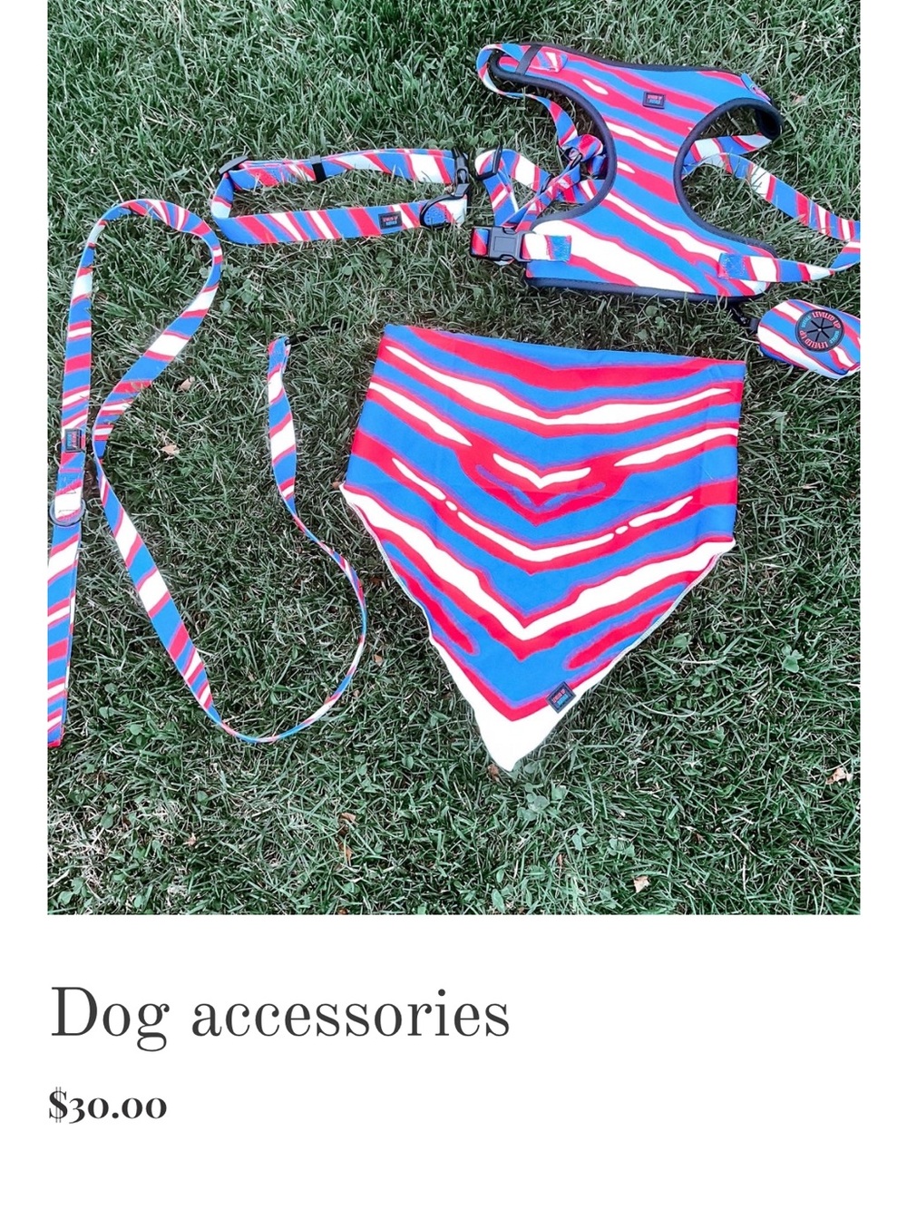 LU Leveled Up Buffalo Bills Zubaz Dog Harness